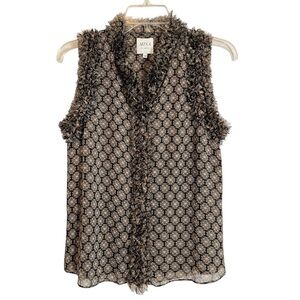Misa Los Angeles Evora Button Up Sleeveless Top Size XS